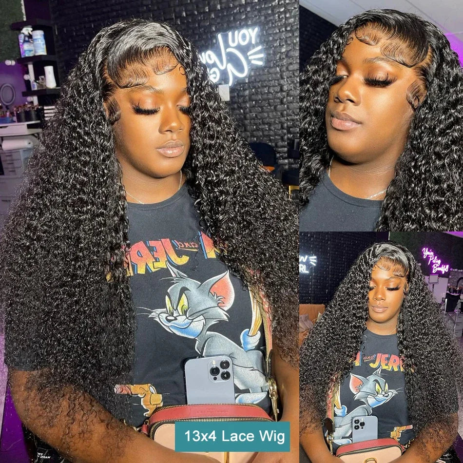 250% Density 30-34 Inch 13x6 HD Transparent Lace Frontal Wig - Deep Wave - Virgin Human Hair