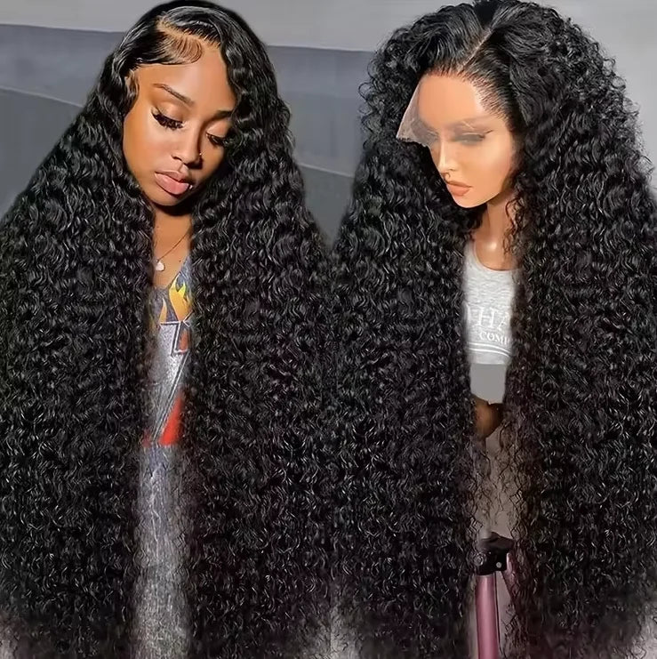 10-30 Inch Mongolian Afro Kinky Curly Human Hair Lace Front Wigs Virgin Hair Transparent HD Full Lace Frontal Wig With Baby Hair