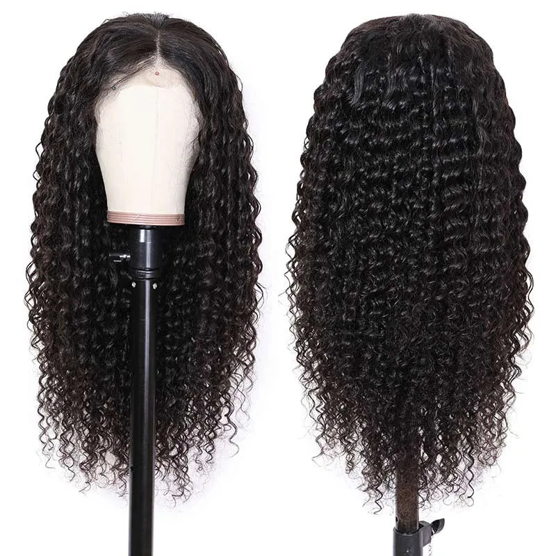10-30 Inch Mongolian Afro Kinky Curly Human Hair Lace Front Wigs Virgin Hair Transparent HD Full Lace Frontal Wig With Baby Hair