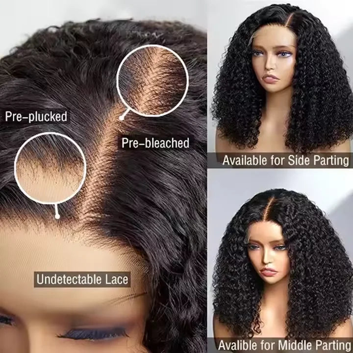 10-30 Inch Mongolian Afro Kinky Curly Human Hair Lace Front Wigs Virgin Hair Transparent HD Full Lace Frontal Wig With Baby Hair