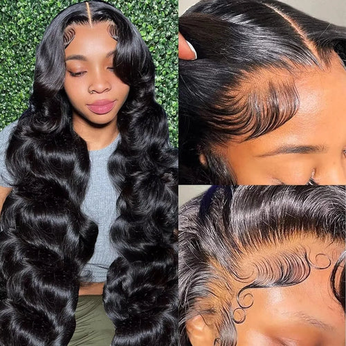 200% Density Body Wave Human Hair Lace Front Wig | 13x6 HD Transparent & 13x4 Loose Wave Frontal Wig (Pre-Plucked Remy)